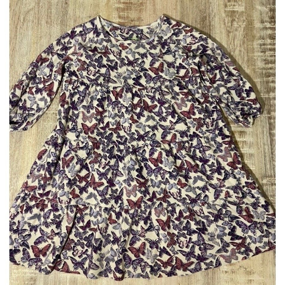 Green Cotton Garnet Hill Kids Butterfly Dress sz 4